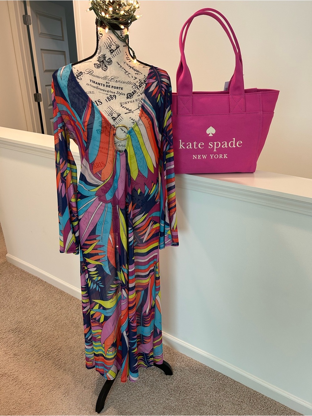 Trina Turk Multicolor Swim Cover-Up in Turquoise, Purple, Pink and Orange